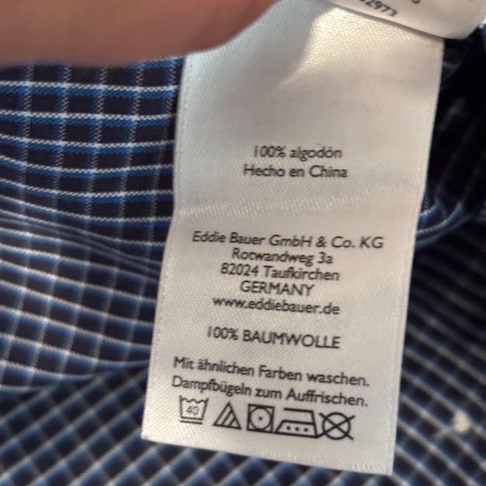 Eddie Bauer Mens Button Up Shirt Tall Large Plaid Wrinkle Free Classic Fit 21333 - Picture 9 of 12
